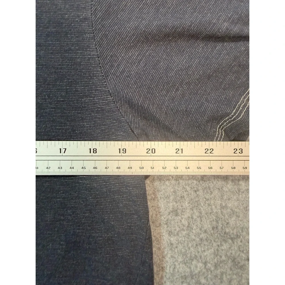 Six Lincoln New York Mens Large Henley Shirt Navy Blue Striped Short Sleeve L